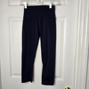 Navy‎ High-Waisted Zyia Cropped Womens Leggings 2